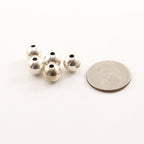 Sterling Silver 10mm Smooth Seamless Round Spacer Beads (5pc)