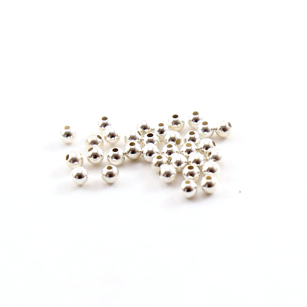 Sterling Silver 3mm Smooth Seamless Round Spacer Beads (25pc)