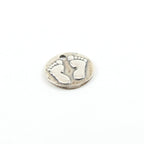 13mm Sterling Silver Baby Feet Imprint Circle Round Disc Charm Pendant New