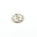 13mm Sterling Silver Baby Feet Imprint Circle Round Disc Charm Pendant New – Antique Silver