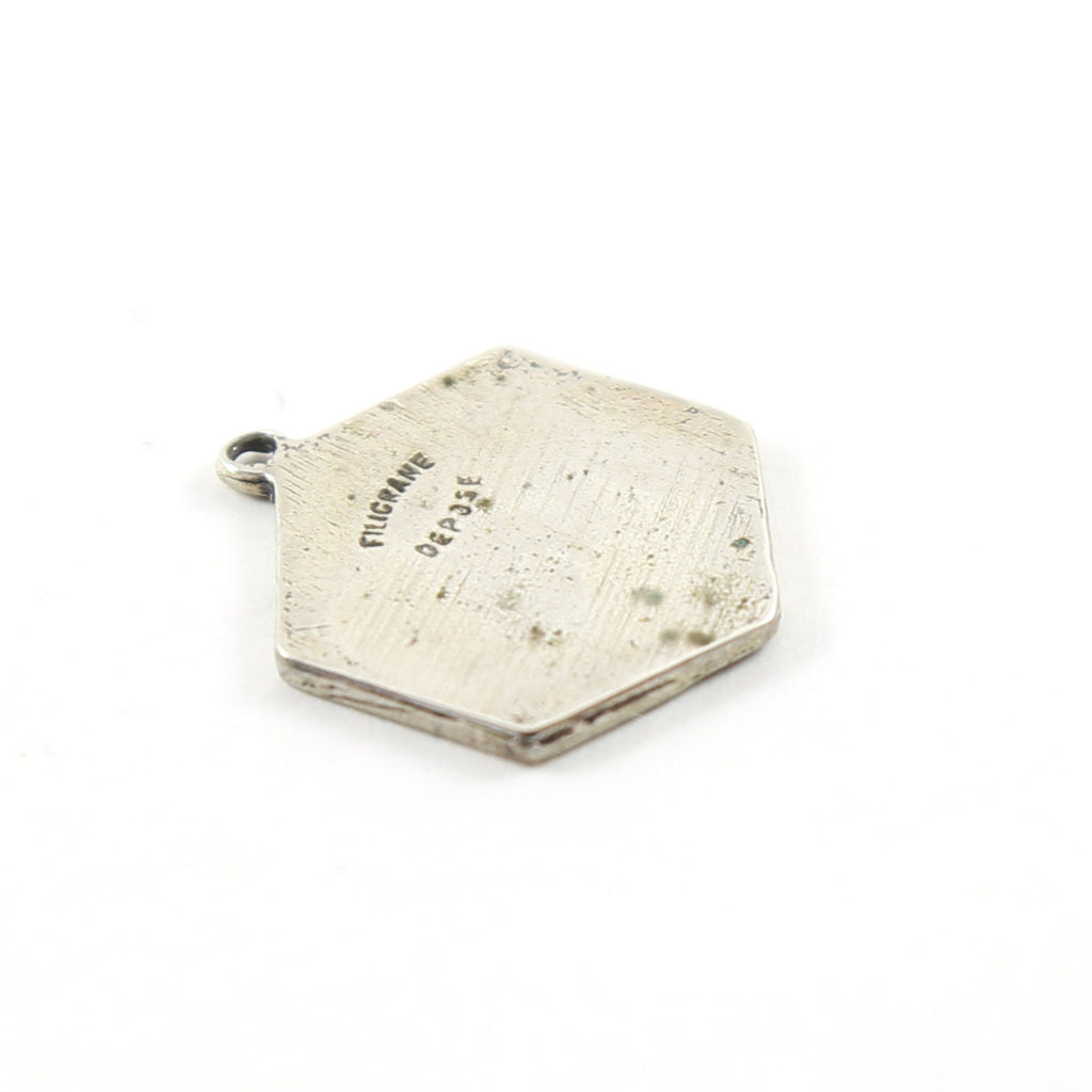 Sterling Silver Eiffel Tower Vintage Inspired Landmark Hexagon