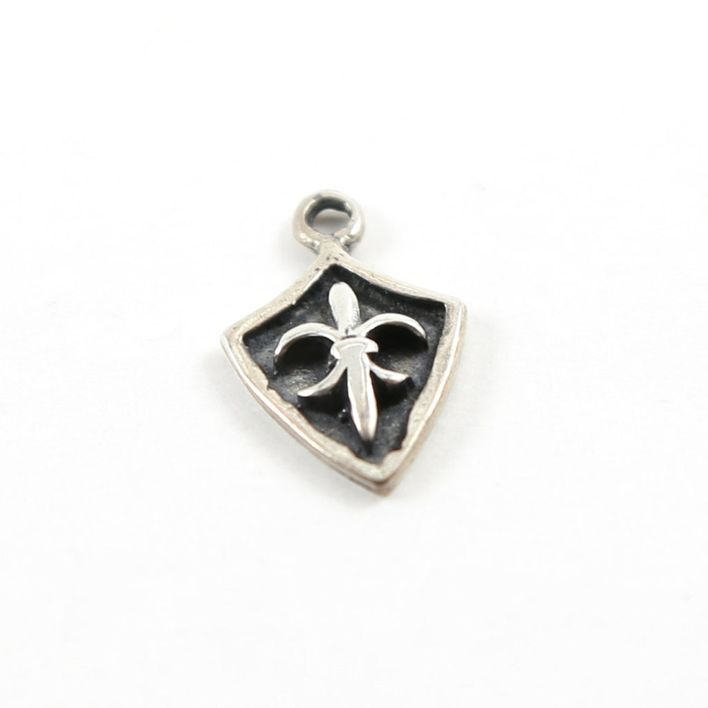 Sterling Silver Fleur De Lis Armor Charm Pendant French Flower