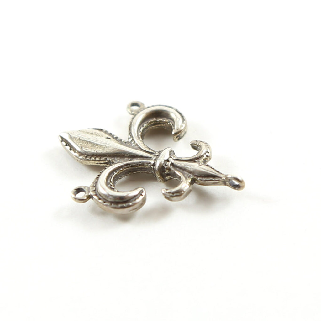 24mmx19mm Sterling Silver 3-Way Y Fleur De Lis Connector Charm French Flower
