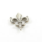 24mmx19mm Sterling Silver 3-Way Y Fleur De Lis Connector Charm French Flower