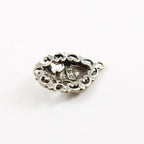 28mmx18mm Sterling Silver Fancy Lace 3D Thick Fleur De Lis Charm Pendant