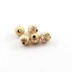 14K Gold Filled 8mm Corrugated Seamless Round Spacer Beads (5pc)