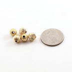 14K Gold Filled 8mm Corrugated Seamless Round Spacer Beads (5pc)
