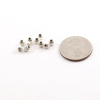 Sterling Silver 4mm Corrugated Seamless Round Spacer Beads (10pc)