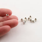 Sterling Silver 4mm Corrugated Seamless Round Spacer Beads (10pc)