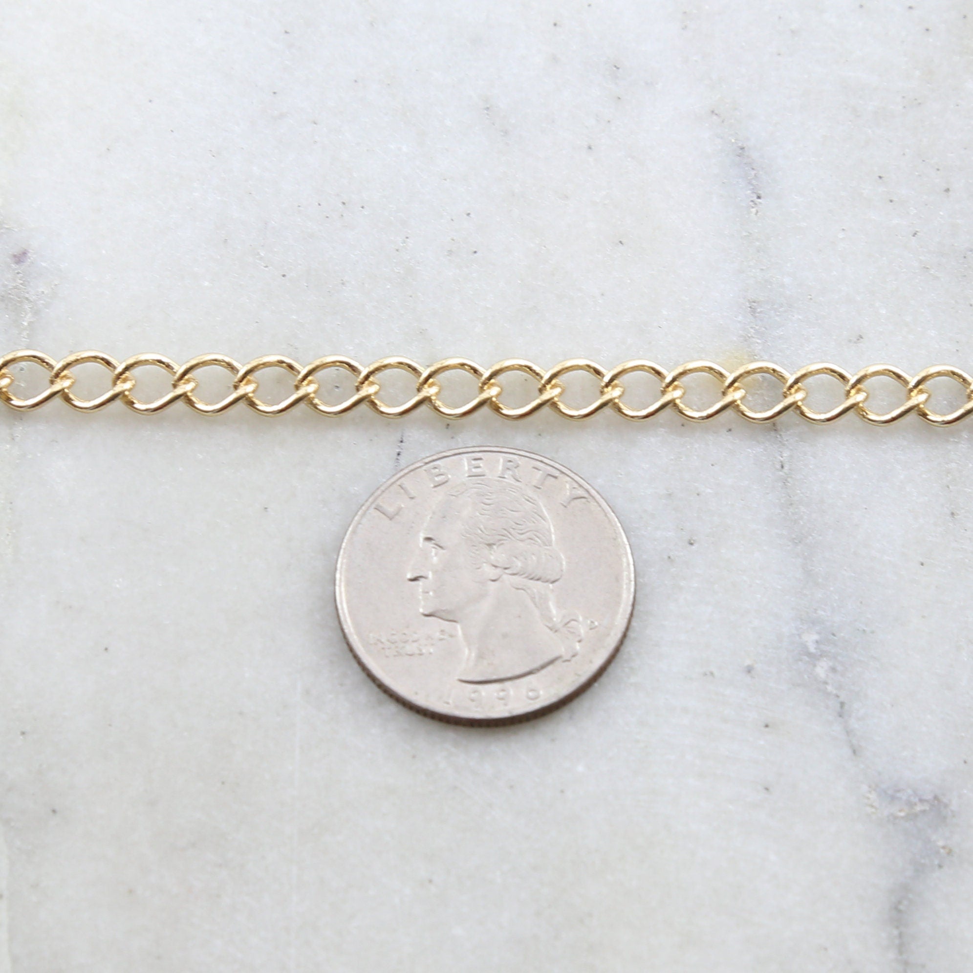 Brass Plated Large Thick Curb Extender Chain 7 Finishes – Sold by the Foot