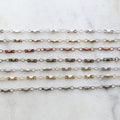 7mmx2.5mm Brass Plated Pointed Stud Chain in 7 Finishes – Sold by the Foot