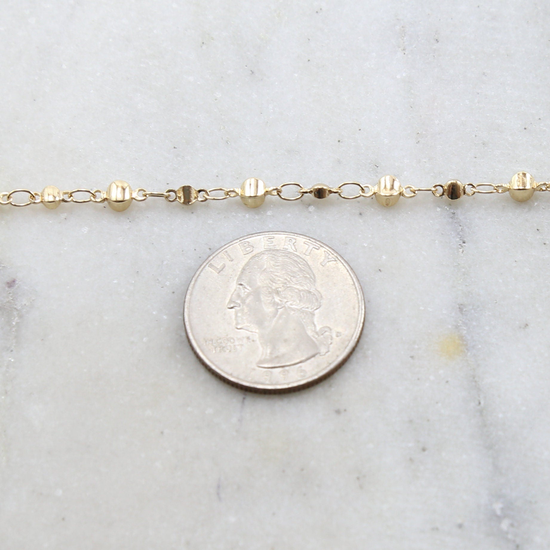 Brass Plated Faceted Graduated Ball Chain in 7 Finishes – Sold by the Foot