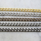 Brass Thick Gauge Faceted Diamond Cut Curb Chain in 5 – Sold by the Foot