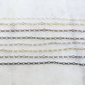 3.5mmx2mm Brass Ultra Dainty Figure 8 Chain in 8 Finishes – Sold by the Foot