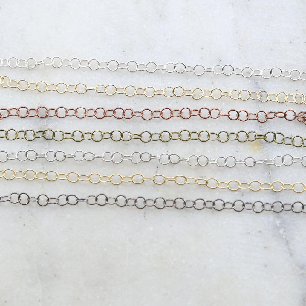 4mmx3mm Brass Lightweight Dainty Minimal Round Extender – Sold by the Foot