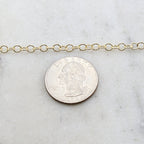 Brass Medium Weight Dainty Oval Extender Link Chain 3.5mm X – Sold by the Foot