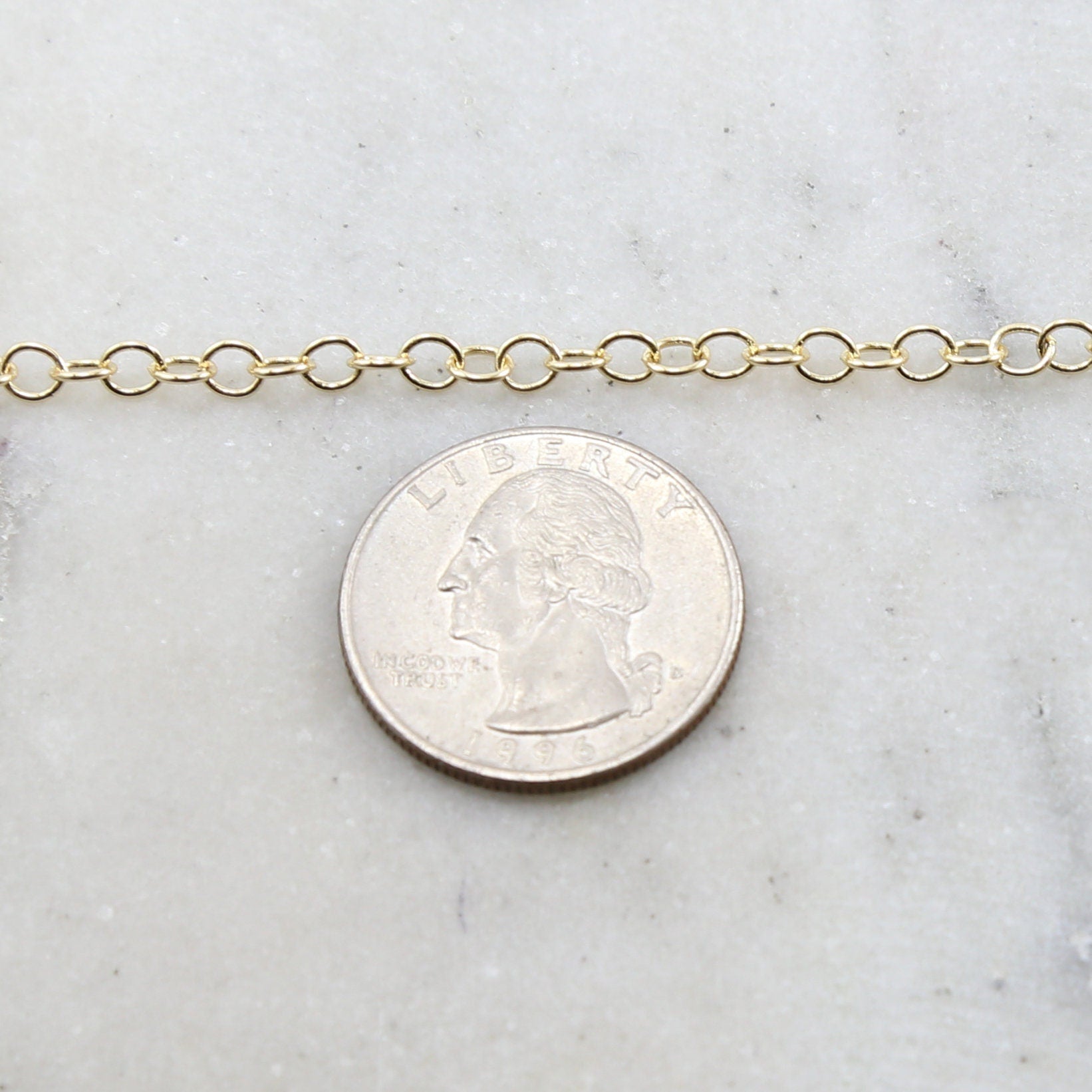 Brass Medium Weight Dainty Oval Extender Link Chain 3.5mm X – Sold by the Foot