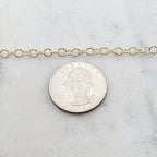 Brass Medium Weight Dainty Oval Extender Link Chain 3.5mm X – Sold by the Foot