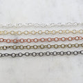 Brass Medium Weight Dainty Oval Extender Link Chain 3.5mm X – Sold by the Foot