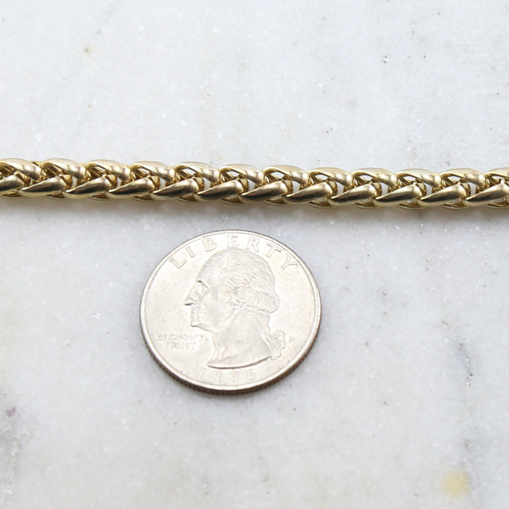 Brass Thick Twisted Rope Wheat Chain in 7 Finishes Chain – Sold by the Foot