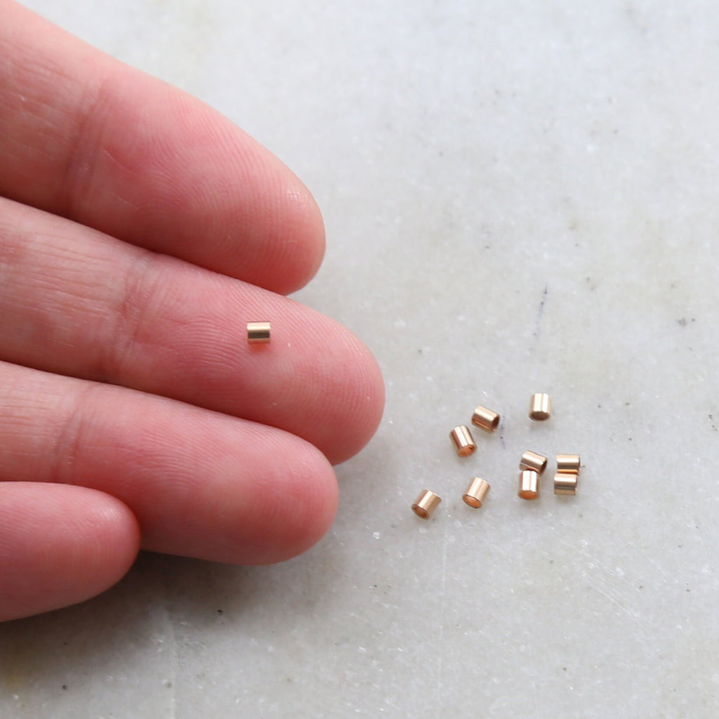 Sterling Silver or Rose Gold Filled Crimp Bead Tube 2mm x 2mm (10pc) – Rose Gold