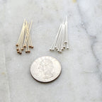Sterling Silver or 14K Gold Filled 1 Inch Ball Head Pin 24 Gauge (10pc)