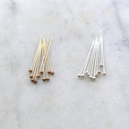 Sterling Silver or 14K Gold Filled 1 Inch Ball Head Pin 24 Gauge (10pc)