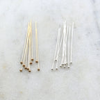 Sterling Silver or 14K Gold Filled 1.5 Inch Ball Head Pin 24 Gauge (10pc)