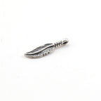 19mmx5mm Sterling Silver Tiny Mini Western Modern Bird Feather Charm Sideways
