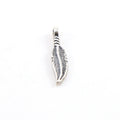 19mmx5mm Sterling Silver Tiny Mini Western Modern Bird Feather Charm Sideways