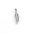 19mmx5mm Sterling Silver Tiny Mini Western Modern Bird Feather Charm Sideways