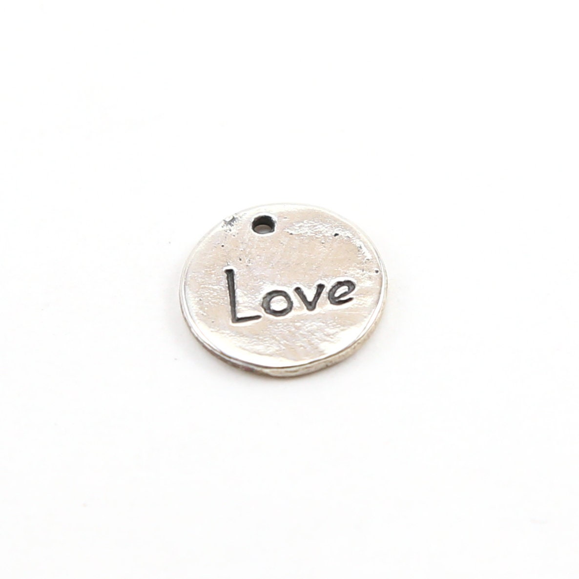 12mm Sterling Silver or Vermeil or Small Double Sided Coin Circle Disc Stamped