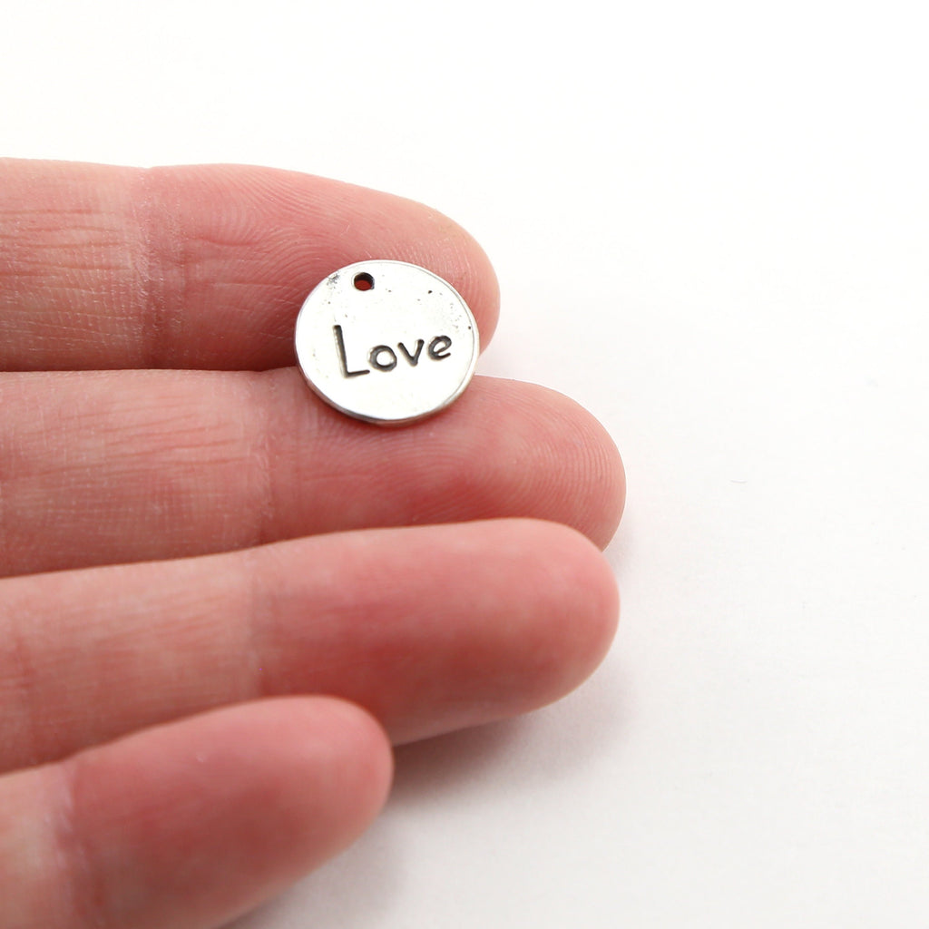 12mm Sterling Silver or Vermeil or Small Double Sided Coin Circle Disc Stamped