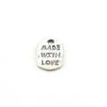 Sterling Silver Made with Love Stamped Word Charm Inspiration Pendant