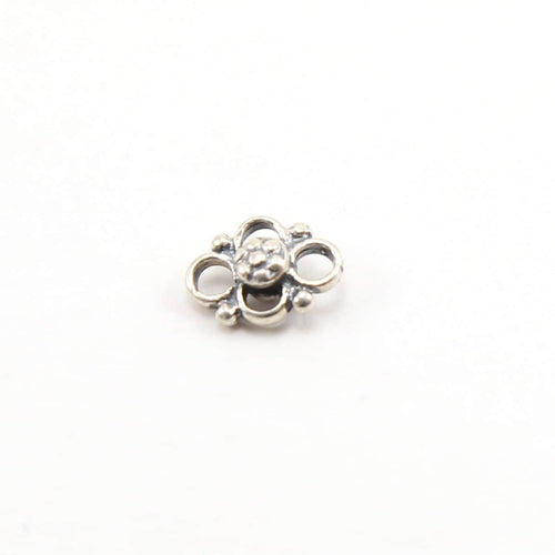 10mm X7mm Sterling Silver Tiny Flower Multi Connector Charm 4 Way Connector