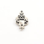19mmx10mm Sterling Silver Daisy Flower and Swirl Connector Charm