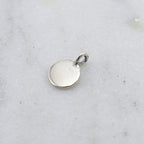 Sterling Silver Stamped Lotus on Teeny Tiny Round Circle Disk Charm