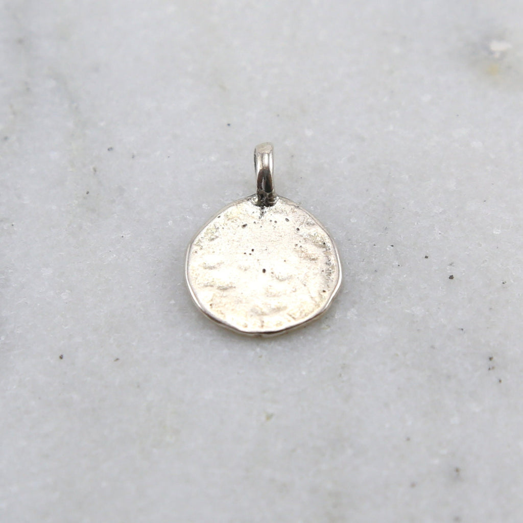 12mmx15mm Sterling Silver Textured Raw Shape Stamping Blank Disk Circle Charm