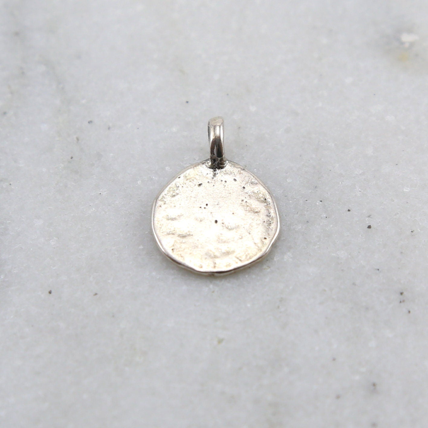 12mmx15mm Sterling Silver Textured Raw Shape Stamping Blank Disk Circle Charm