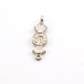 Sterling Silver Vintage Style Flower Ribbon Connector Charm with Line