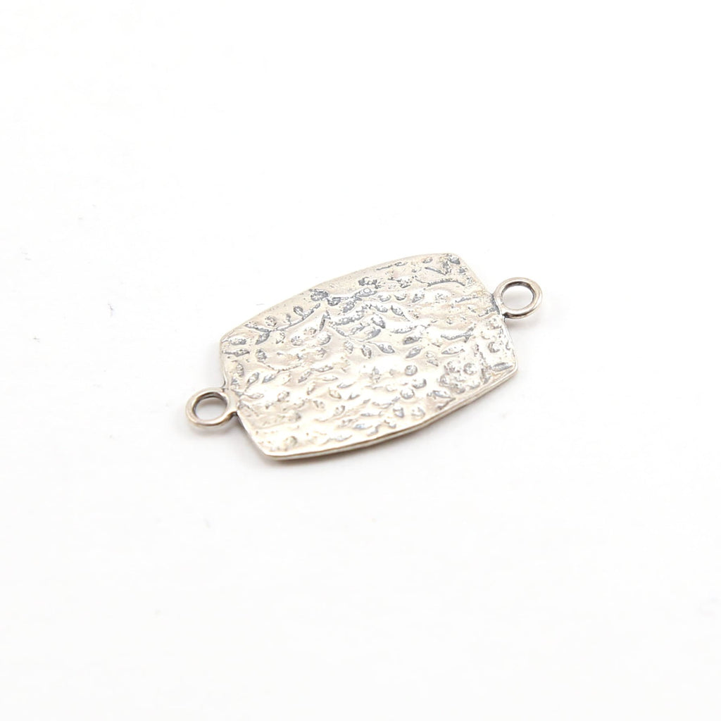 26mmx15mm Sterling Silver Sweet Flower Hearts Garden and Leaf Pattern Side