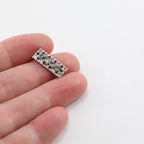 17mmx6mm Sterling Silver Zig Zag Tie Ribbon Rectangle Bar Plate Connector
