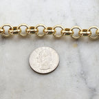 Brass Plated 11mm Extra Large Rolo Openable Thick Chain – Sold by the Foot
