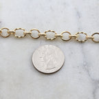 10.5mmx7.5mm Brass Thick Openable Textured Oval Extender – Sold by the Foot