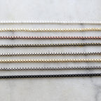 Brass Plated 2mm Thick Box Chain in 8 Finishes Chain – Sold by the Foot