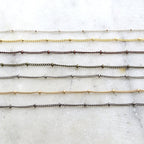 Brass Plated 2mm Satellite Ball Dotted Chain in 7 Finishes – Sold by the Foot