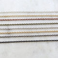1.75mm Brass Plated Double Layered Twisted Rolo Chain in 8 – Sold by the Foot