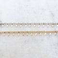 6mmx2mm Brass Gold or Silver Plated Dangle Drop Choker – Sold by the Foot