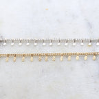 6mmx2mm Brass Gold or Silver Plated Dangle Drop Choker – Sold by the Foot