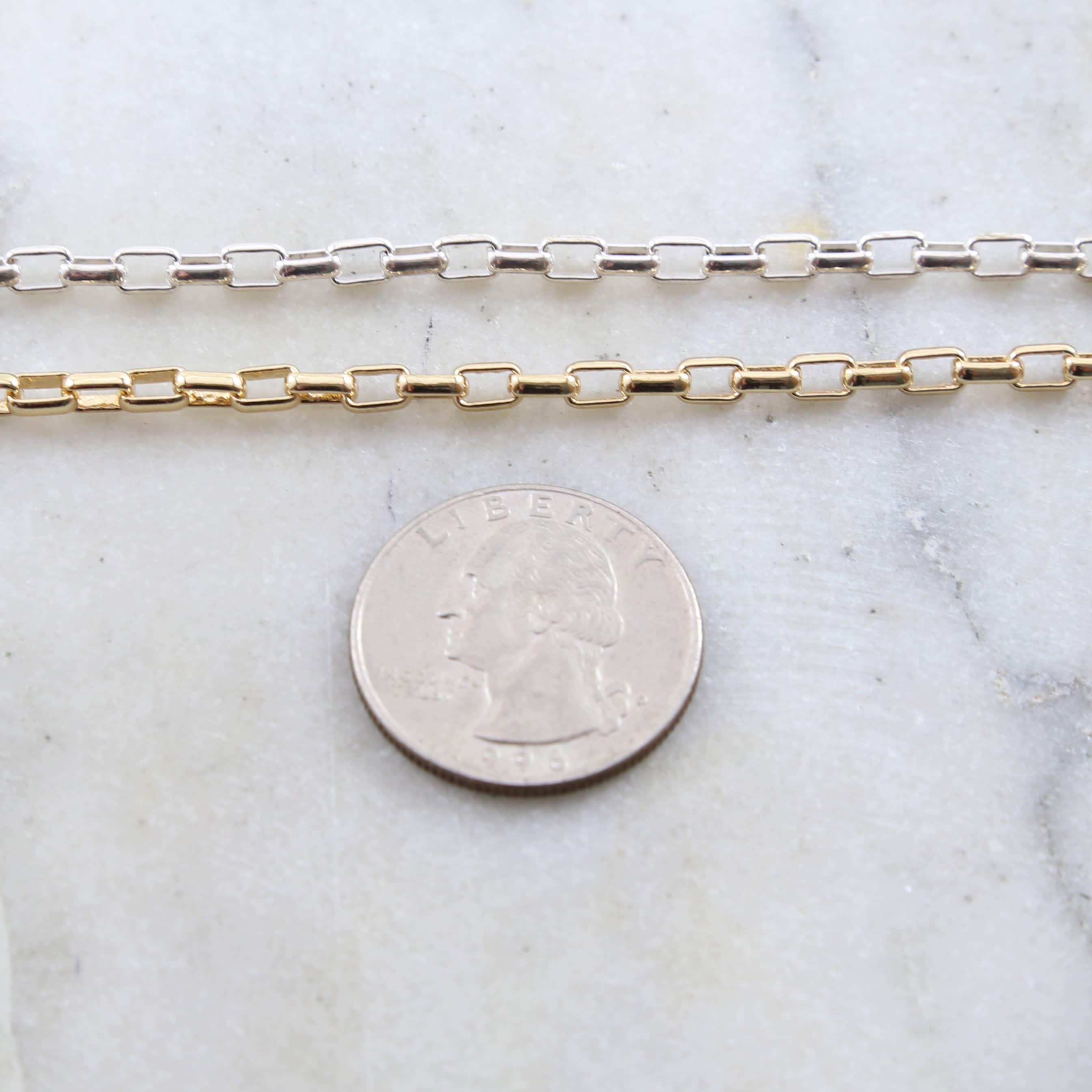 5mmx3.25mm Brass Gold or Silver Plated Thick Rectangular – Sold by the Foot